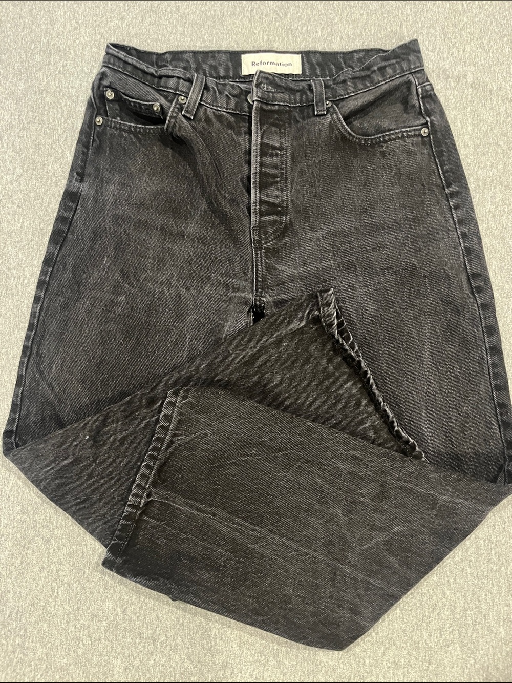 Reformation Jordi Kick Flare black jeans size 30.